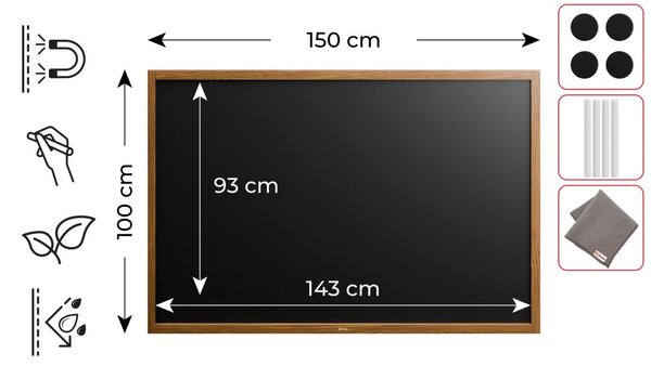 ALLboards NATURAL MTB1510 magnetická tabule 150 x 100 cm