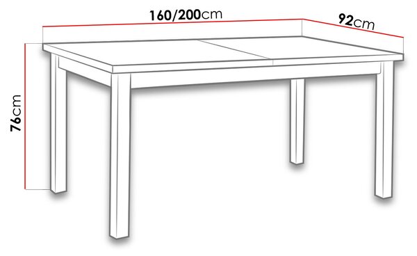 Rozkládací kuchyňský stůl 160x90 cm CAMBERT 2 - ořech