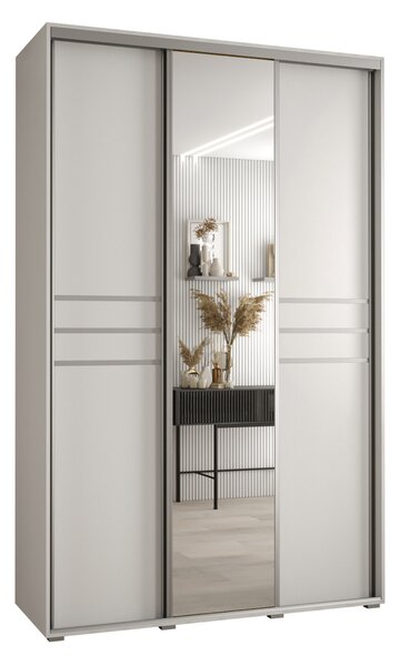 Šatní skříň YVONA 11 - 150/45 cm, bílá / stříbrná