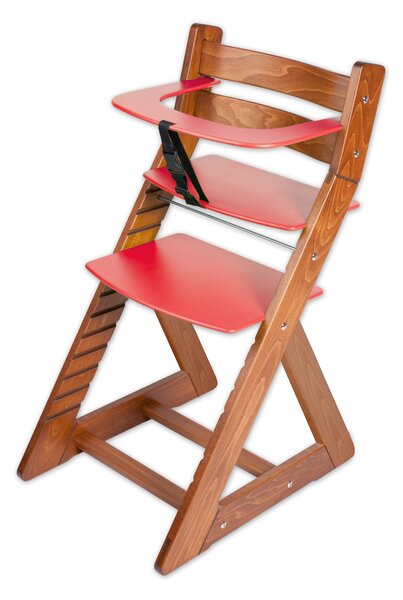 Hajdalánek Rostoucí židle ANETA - malý pultík (dub tmavý, červená) ANETADUBTMACERVENA