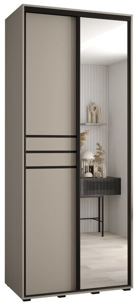 Šatní skříň INDIRA 11 - 100/45 cm, kašmír / černá