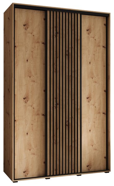 Šatní skříň BAYLIN 1 - 160/45 cm, dub artisan / dub artisan / černá