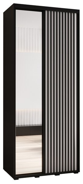 Šatní skříň FIDELIA 2 - 100/45 cm, černá / bílá / černá