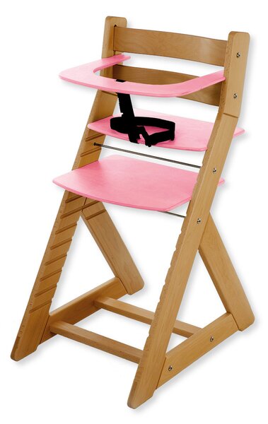 Hajdalánek Rostoucí židle ANETA - malý pultík (dub světlý, růžová) ANETADUBSVERUZOVA