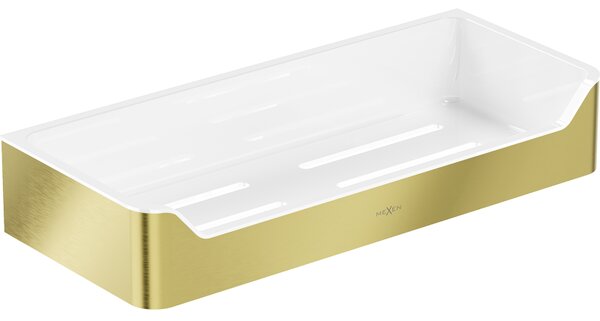 Mexen Rivon-L, nástěnný koupelnový košík, zlatá matná, 70A8725-55