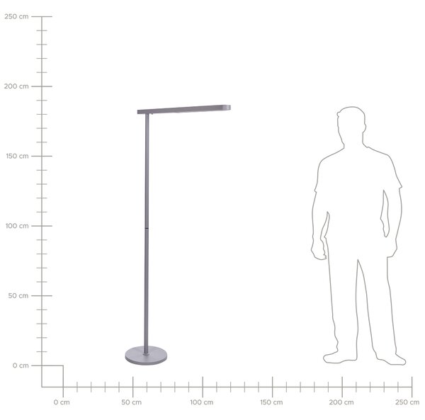 LED stojací lampa PERSEUS Kov Stříbrná