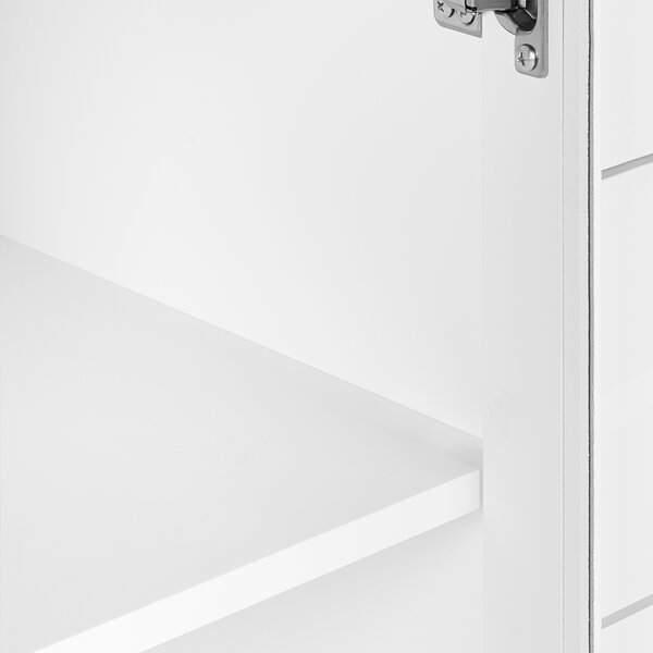 Prosklená komoda MILORA 160 cm Bílá