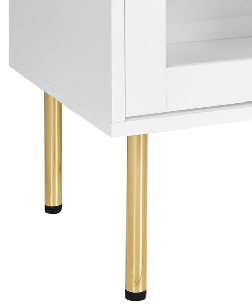Prosklená komoda MILORA 160 cm Bílá