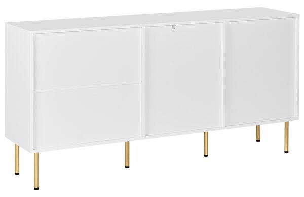 Prosklená komoda MILORA 160 cm Bílá
