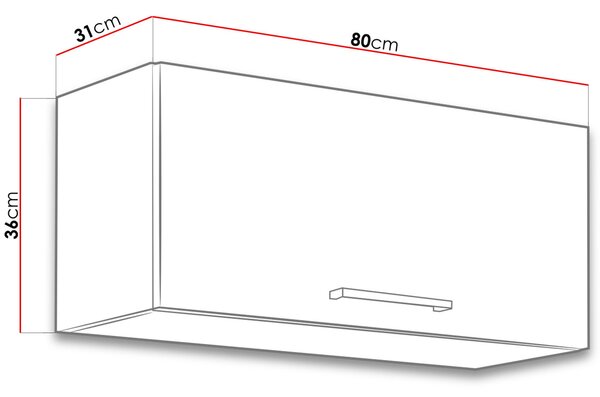 Horní uzavřená kuchyňská skříňka 80 cm ZHILAN 1 - dub lancelot / lesklá bílá