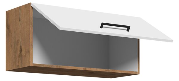 Horní uzavřená kuchyňská skříňka 80 cm ZHILAN 1 - dub lancelot / lesklá bílá
