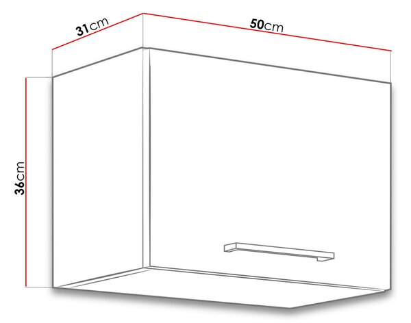 Horní kuchyňská skříňka 50 cm ZHILAN - dub lancelot / matera