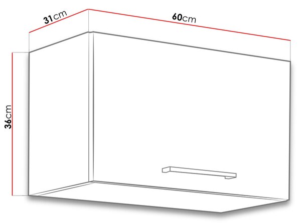 Horní uzavřená kuchyňská skříňka 60 cm ZHILAN 1 - dub lancelot / lesklá bílá
