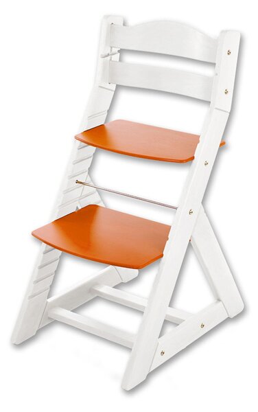 Hajdalánek Rostoucí židle MAJA - opěrka do kulata (bílá, oranžová) MAJABILAORANZOVA