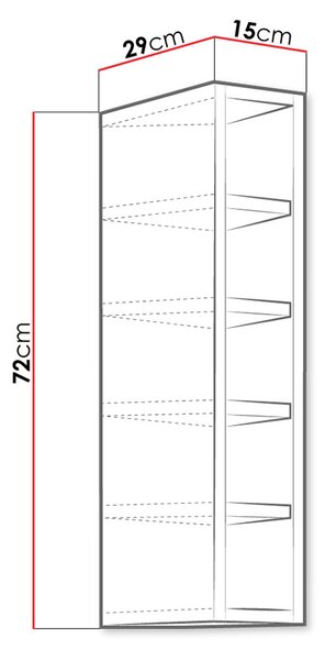 Horní kuchyňská policová skříňka 15 cm FRYZIA - bílá