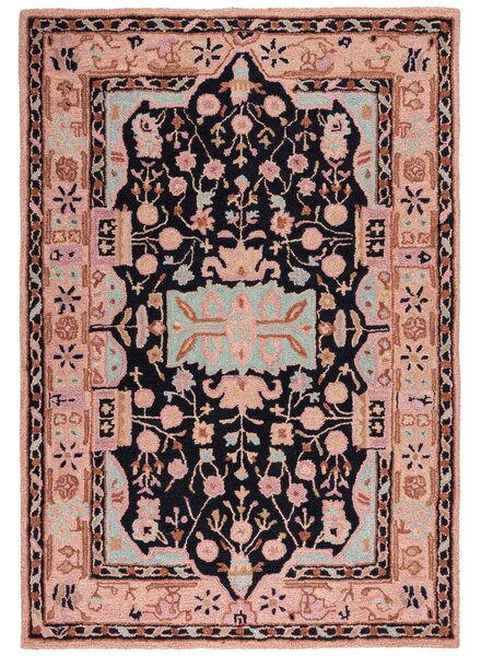 Flair Rugs, Kusový koberec Wool Loop Blossom Pink/Black, 160x230, růžová, ložnice