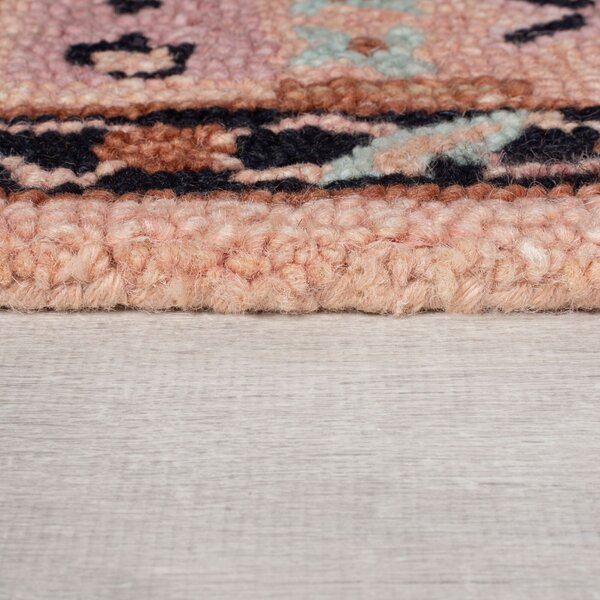 Flair Rugs, Kusový koberec Wool Loop Blossom Pink/Black, 160x230, růžová, ložnice