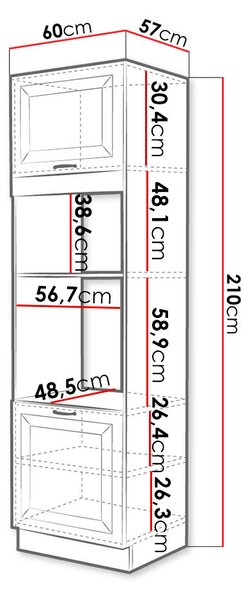 Kuchyňská skříň pro vestavnou troubu 60 cm FRYZIA 3 - bílá