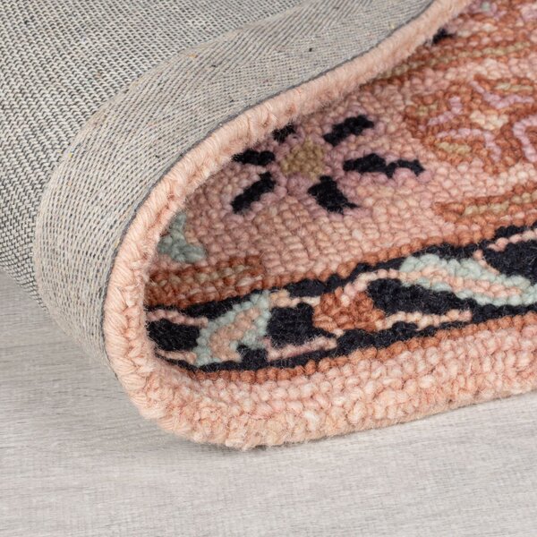 Flair Rugs, Kusový koberec Wool Loop Blossom Pink/Black, 160x230, růžová, ložnice