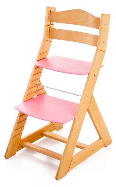 Hajdalánek Rostoucí židle MAJA - opěrka do kulata (buk, růžová) MAJABUKRUZOVA