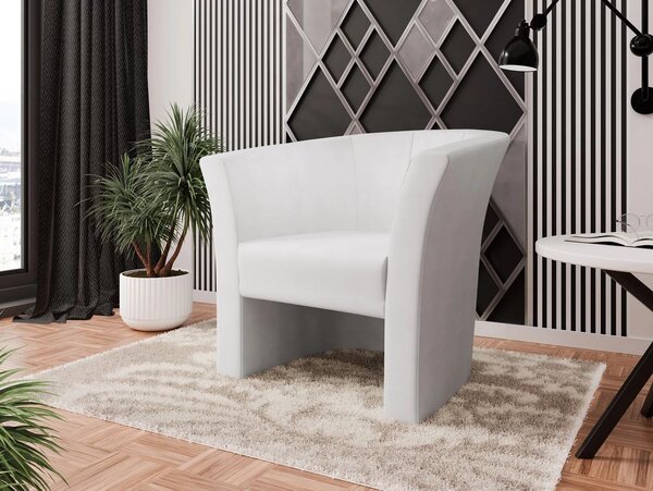 Designové křeslo ABILON - bílá ekokůže