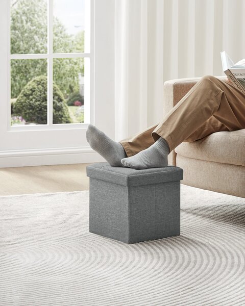Taburet s úložným prostorem OTTOMAN 30x30 cm, šedý
