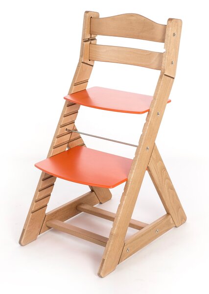 Hajdalánek Rostoucí židle MAJA - opěrka do kulata (dub světlý, oranžová) MAJADUBSVEORANZOVA
