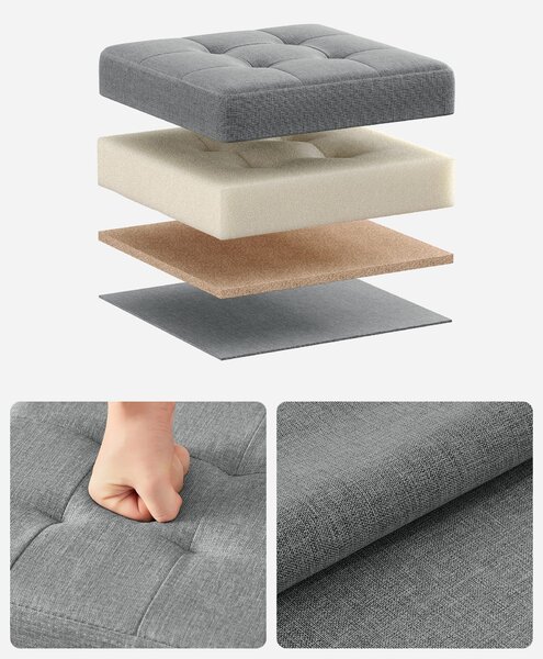 Taburet s úložným prostorem OTTOMAN 30x30 cm, šedý