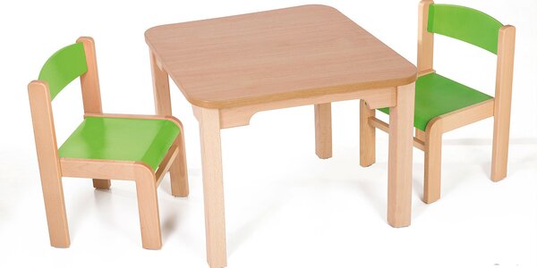 Hajdalánek Dětský stolek MATY + židličky LUCA (zelená, zelená) MATYLUCAZEZE