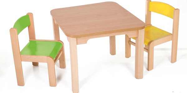 Hajdalánek Dětský stolek MATY + židličky LUCA (zelená, žlutá) MATYLUCAZEZL