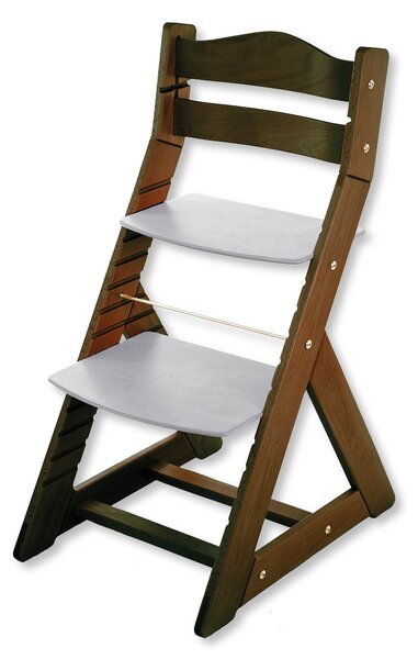 Hajdalánek Rostoucí židle MAJA - opěrka do kulata (ořech, světle šedá) MAJAORECHSVESEDA