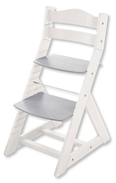 Hajdalánek Rostoucí židle MAJA - opěrka do kulata (bílá, světle šedá) MAJABILASVESEDA