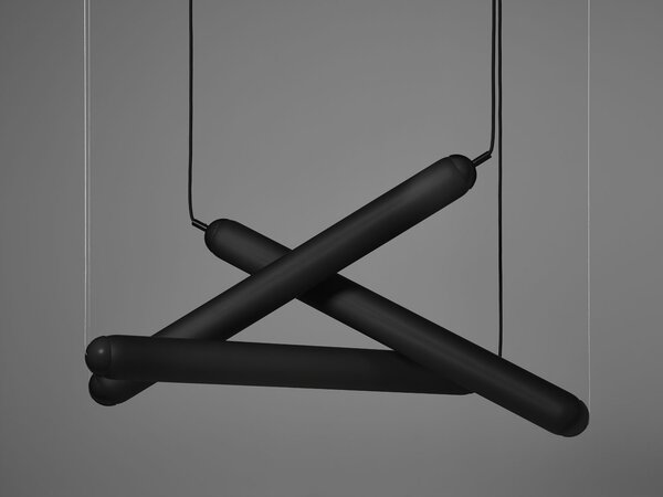 Brokis Závěsné svítidlo Puro Eclectic rectangular set 800, PC1114 Povrch Montury: kov - černý matný komaxit, Barva skla: Tmavě šedá - opalínové sklo, Povrchová úprava baldachýnu: kov - černý matný komaxit (CCSC619)