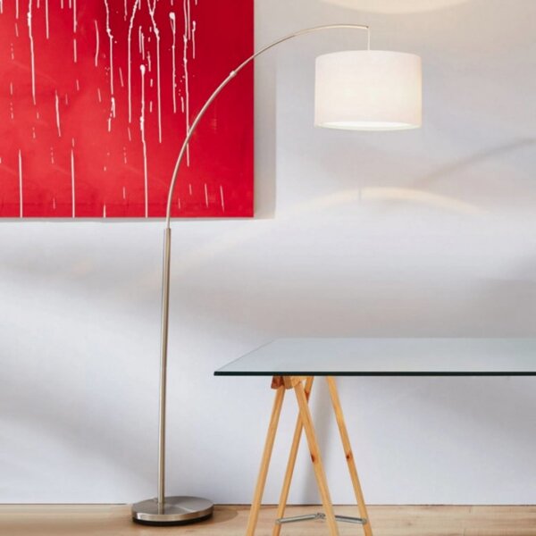 Brilliant 13258/05 Oblouková stojací lampa CLARIE BÍLÁ