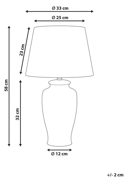 Stolní lampa BIJELA Porcelán Bílá/Modrá