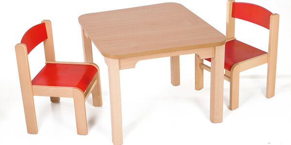 Hajdalánek Dětský stolek MATY + židličky LUCA (červená, červená) MATYLUCACECE