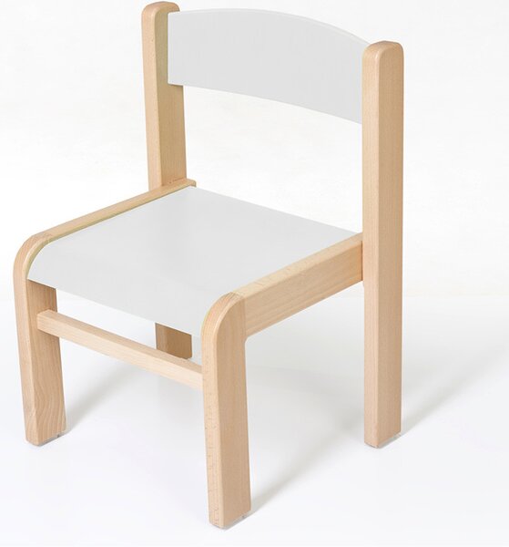 Hajdalánek Dětská židlička LUCA s tvarovanou opěrkou zad (bílá, 26 cm) LUCA26BILA