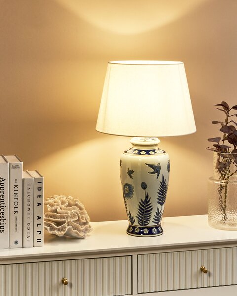 Stolní lampa BIJELA Porcelán Bílá/Modrá