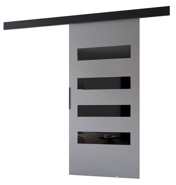 Interiérové posuvné dveře BARRET 16 - 96 cm, šedé / černé