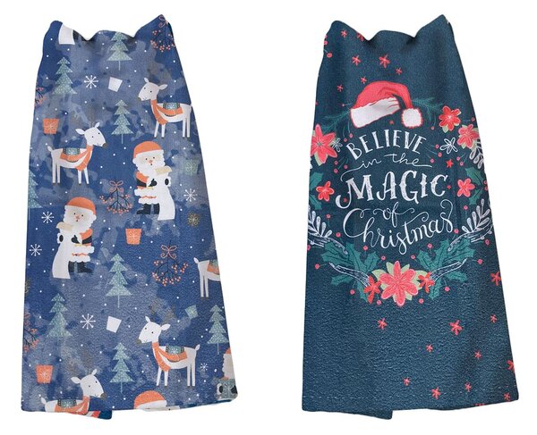 KUCHYŇSKÉ UTĚRKY MS HOME CHRISTMAS SADA 2 KS 38X60 CM VZOROVANÉ