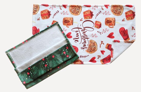 KUCHYŇSKÉ UTĚRKY MS HOME CHRISTMAS SADA 2 KS 38X60 CM VZOROVANÉ