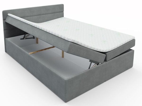 Kontinentální manželská postel s úložným prostorem 180x200 KAMELA - šedá