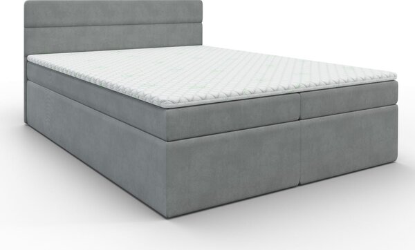 Kontinentální manželská postel s úložným prostorem 180x200 KAMELA - šedá