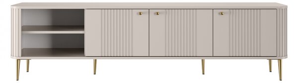 TV stolek Vesper 3D 187 cm - kašmírový / zlaté nožky