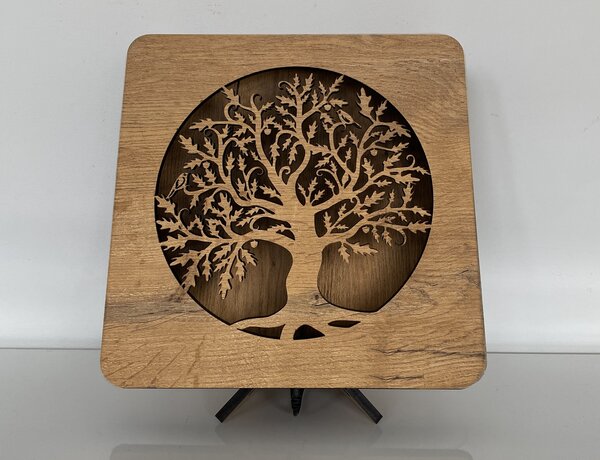 "Dub v kruhu" lampa 31x31cm provedení povrchu: dub světlý