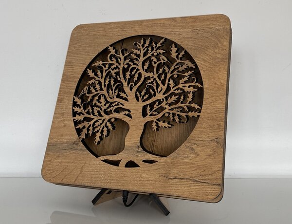 "Dub v kruhu" lampa 31x31cm provedení povrchu: dub světlý