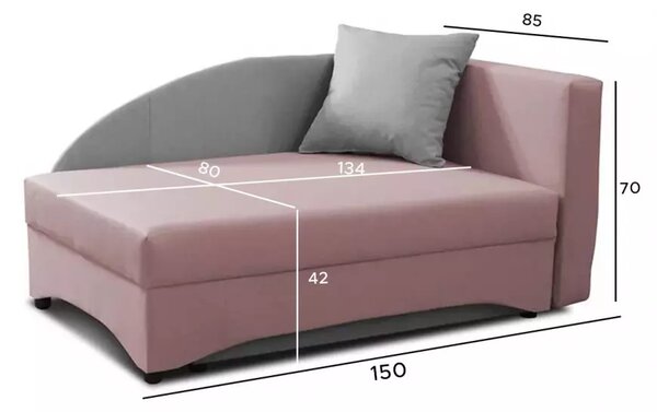 Dětská válenda 80x200 BENIGNA - šedá, levá