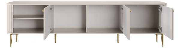 TV stolek Vesper 3D 187 cm - kašmírový / zlaté nožky