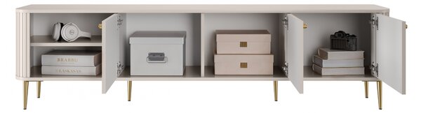TV stolek Vesper 3D 187 cm - kašmírový / zlaté nožky