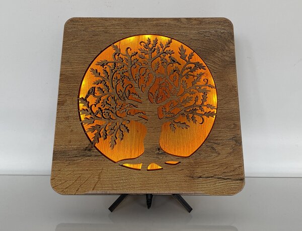 "Dub v kruhu" lampa 31x31cm provedení povrchu: dub světlý